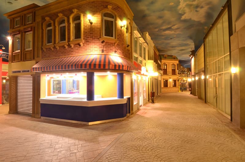 KidZania Istanbul indoor street with Bomanite architectural concrete